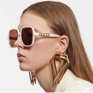 Gucci Women's GG1189SA-005 Ivory Gold
Square Sunglasses